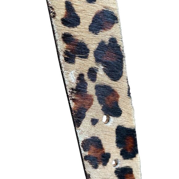 W Kleinberg Leopard Print Genuine Calf Hair Waist Belt Sz M Minimalist - Picture 9 of 9